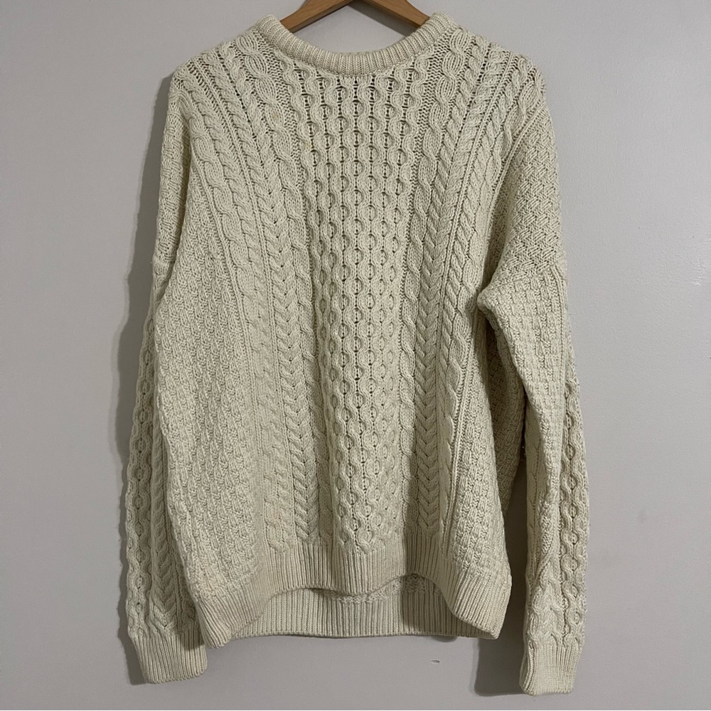 Carraig Donn merino wool vintage cable knit sweater xl